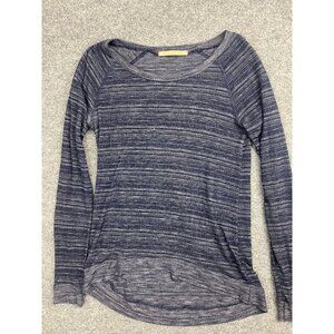 Tee By Big Star Top Women's Small Blue Stripe Long Sleeve Raglan Knit USA Made